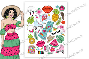 Bright Summer Stickers 2x1,5