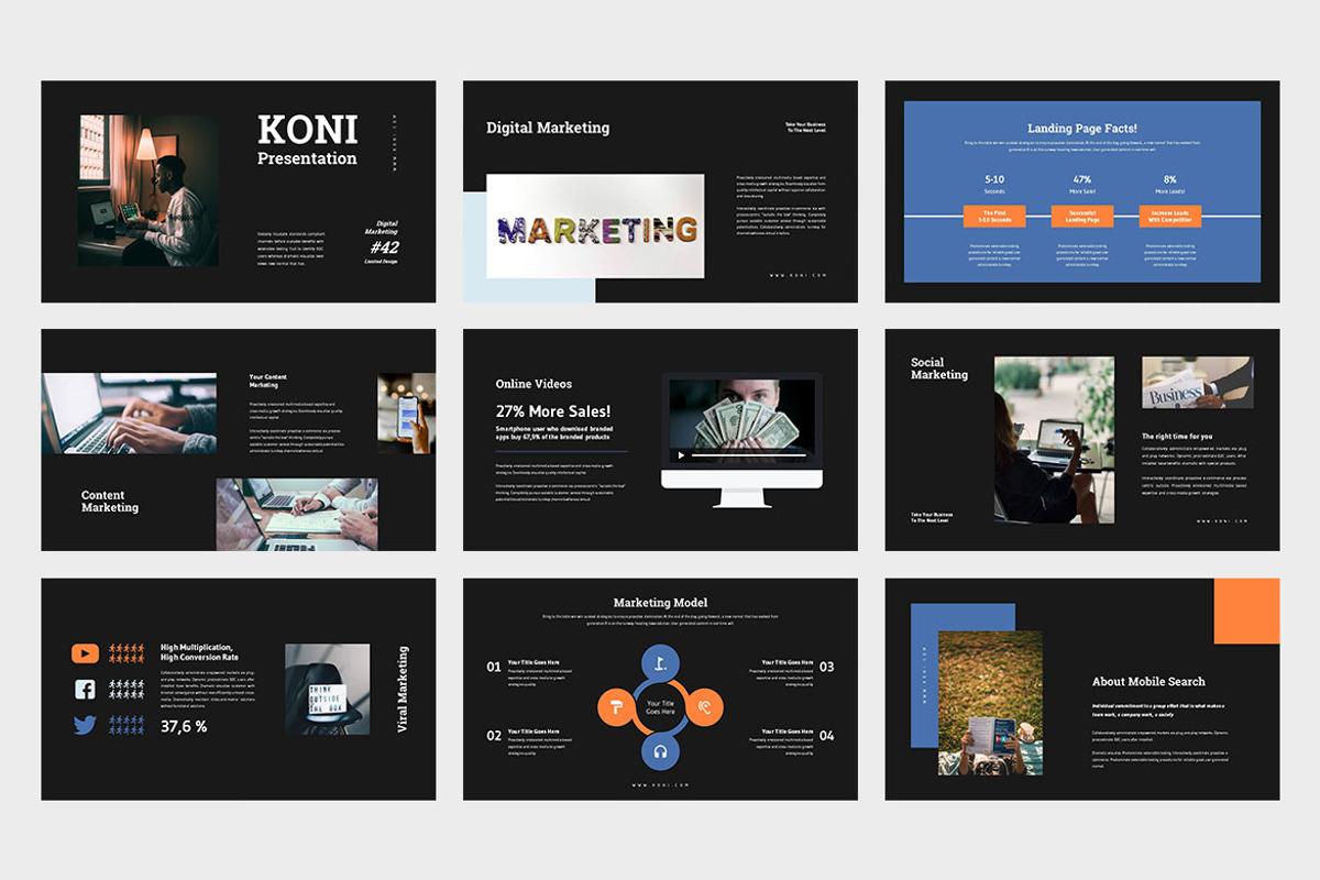 Koni Digital Marketing Google Slides, a Presentation Template by Punkl Camp (Photo 6 of 9)