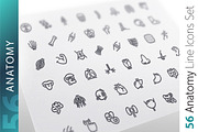 Anatomy Line Icons Set, an Outline Icon by Voysla's Shop (Thumbnail 1 of 4)