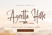 Agretta Hills Cyrillic Textured Font, a Script Font by IraDvilyuk (Thumbnail 1 of 17)
