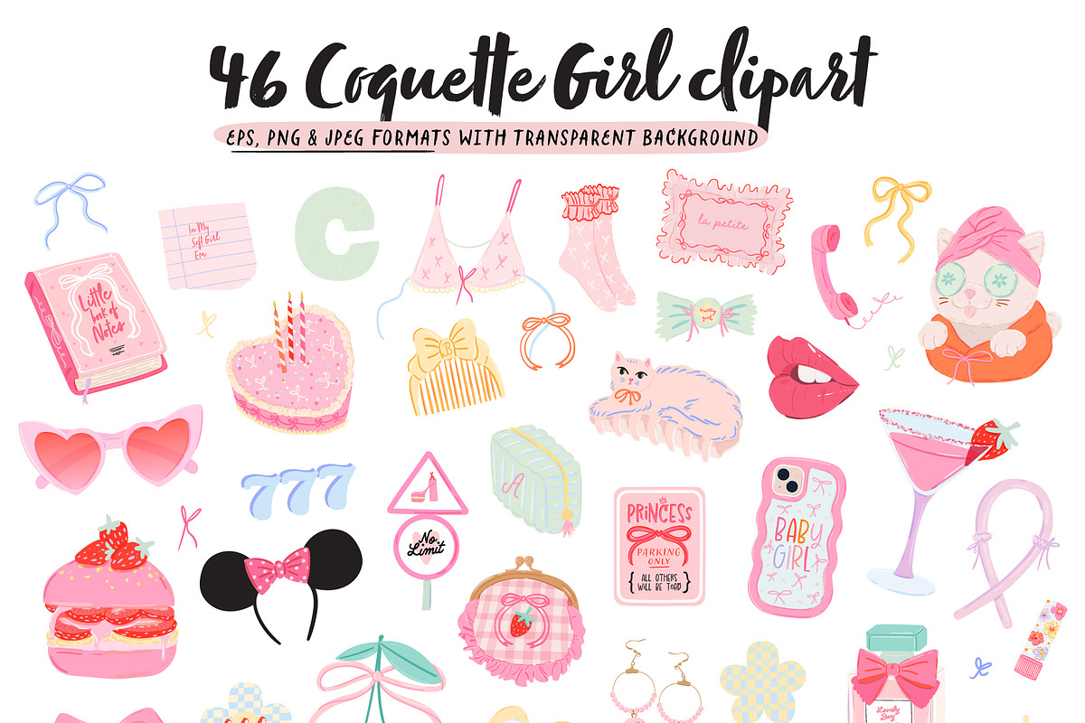 Cute Coquette Girl Aesthetic Clipart, an Object Graphic by Ruslana Lubenets (Photo 4 of 15)