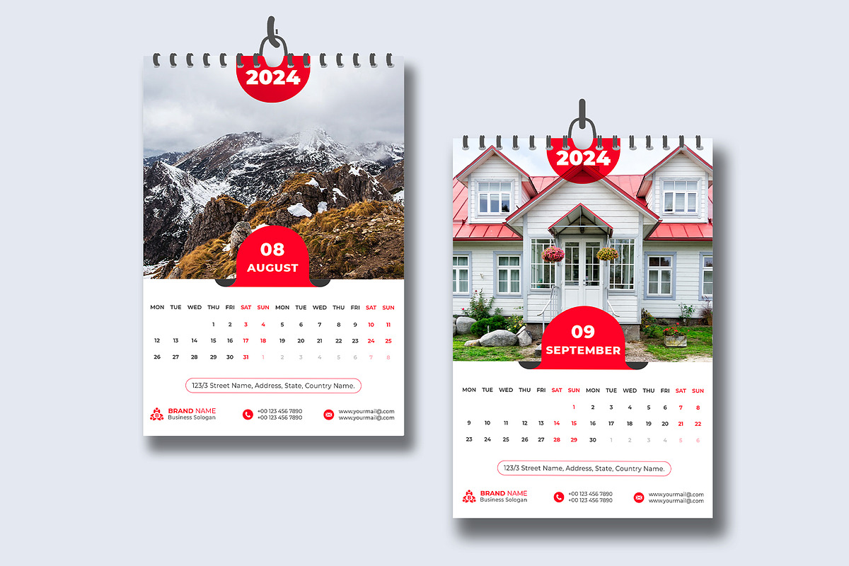 Calendar 2024 Template, a Stationery Template by pixelcreatx (Photo 5 of 7)