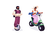 People driving electrical transport, a Transportation Illustration by PaperTrident (Thumbnail 7 of 7)