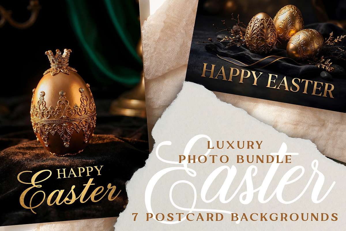 Luxury Gold Easter Egg Card, a Background Graphic by Nestud!o (Photo 1 of 4)
