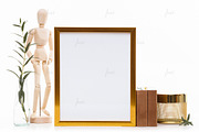 Gold styled frame isolated mockup, a Print Template by JustLikeMyDesktop (Thumbnail 3 of 3)