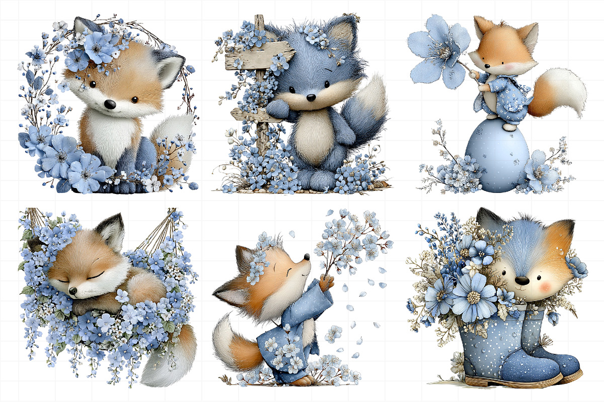 Whimsical Spring Fox Clipart, an Illustration by Daily.Designs (Photo 7 of 8)