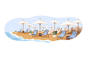 Luxury ocean & sea beach resorts set, an Illustration by Good Studio (Thumbnail 3 of 5)