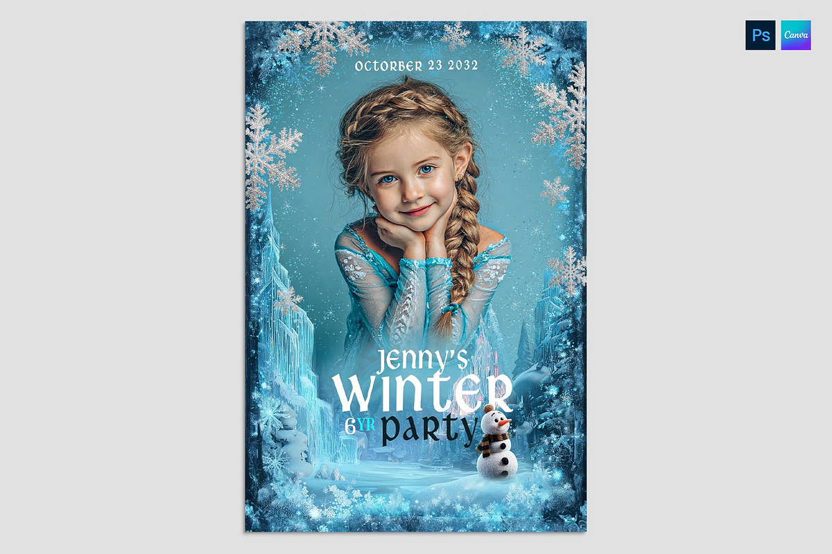 Frozen Birthday Party Invitation, a Flyer Template by BrandPacks (Photo 1 of 4)
