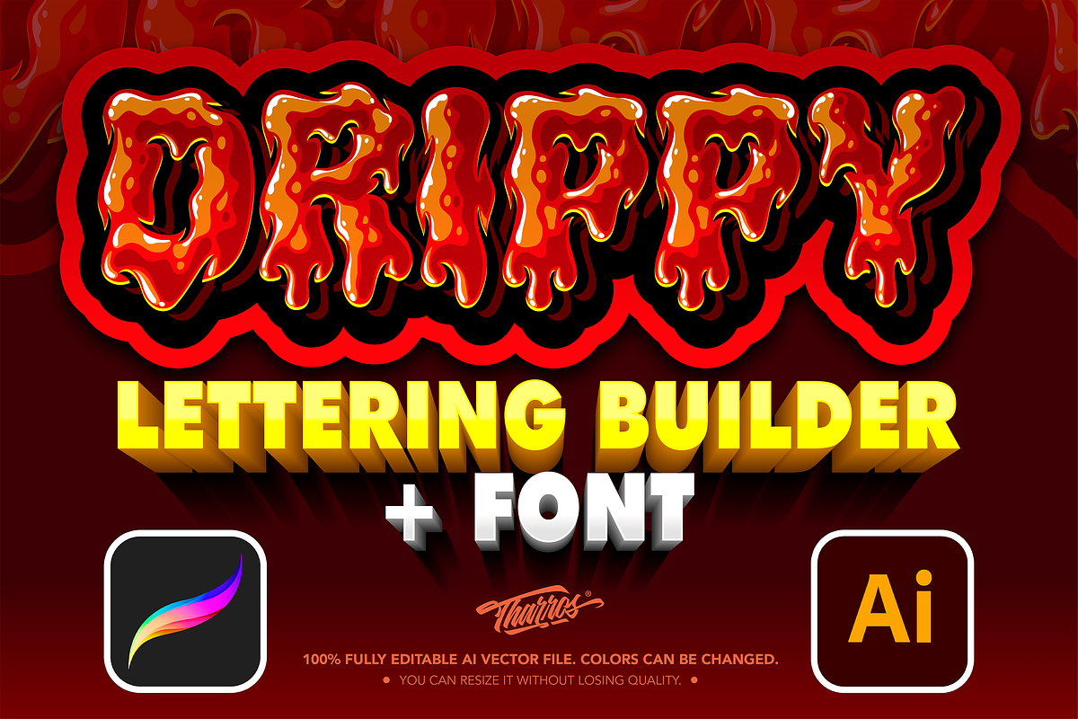 Drippy Lettering Builder + Font, a Font by Tharros (Photo 1 of 11)