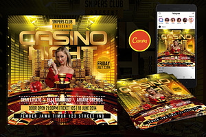 Casino Night Flyer Canva Template