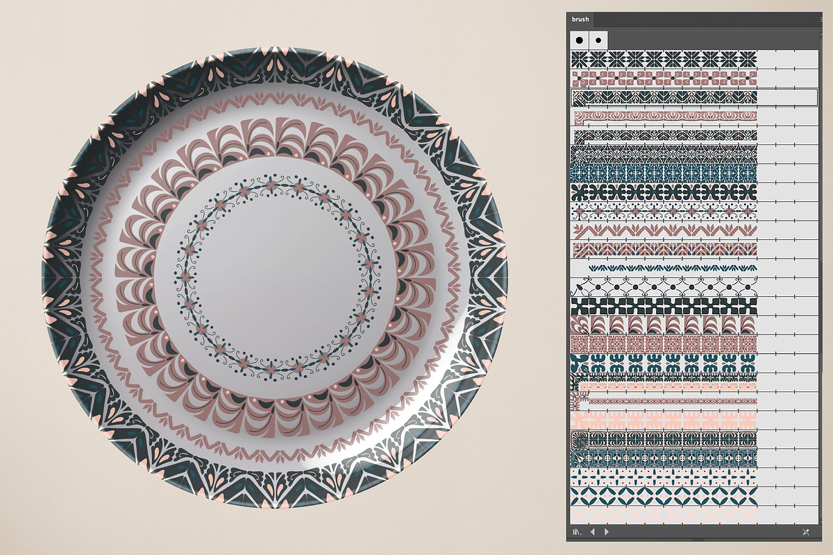 Folk Art patterned Brushes for AI, a Brush Add-On by yana.tasha (Photo 2 of 5)