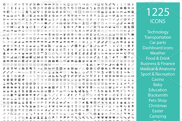 Set Of 1225 Icons