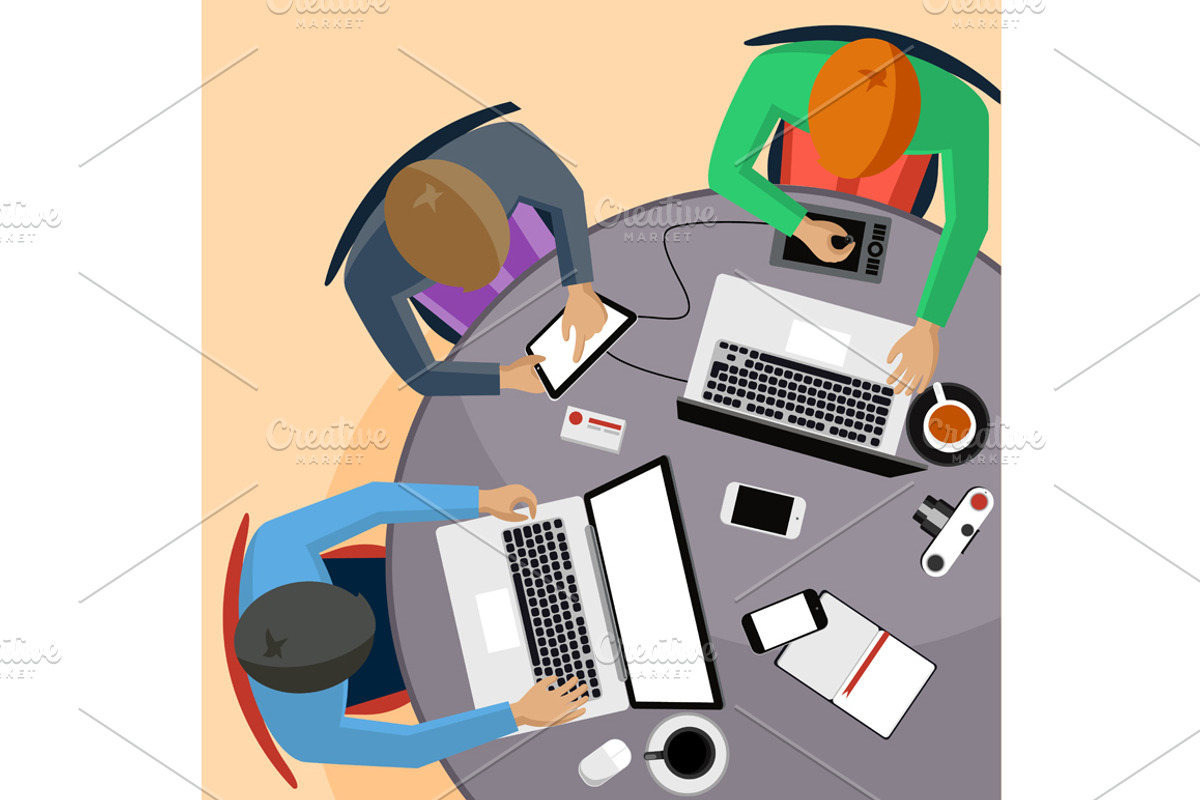 Office workers on meeting