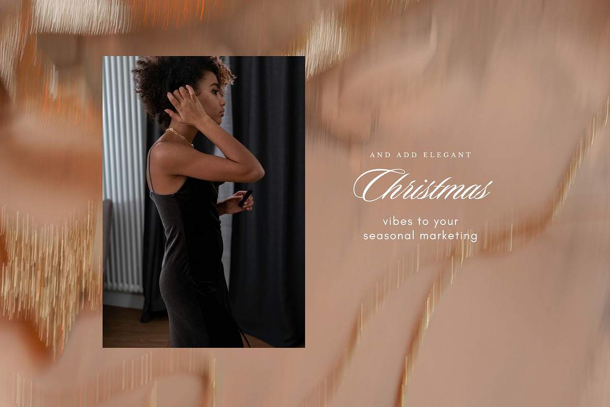Aesthetic Gold Christmas Backgrounds, a Background Graphic by eclosque (Photo 9 of 36)