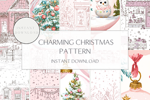 Pink Charming Christmas pattern