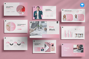 Pink Black BusinessKeynote, a Presentation Template by Pixslides