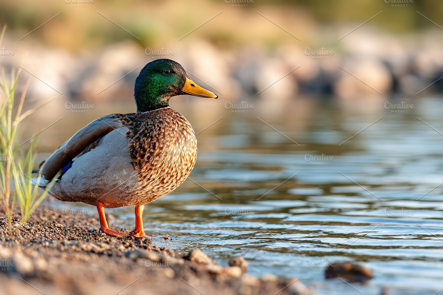 Mallard duck by the water's edge, an Animal Photo by AlyaAnd