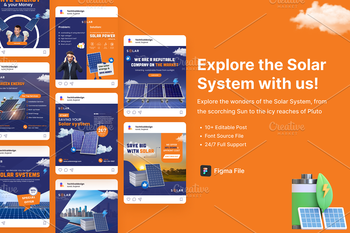 Solar System Marketing Post, a Social Media Template by IconexUI (Photo 1 of 7)