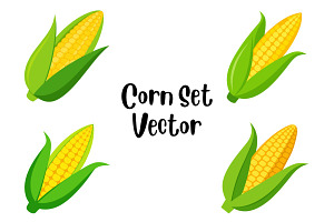 Corn Set Vector, a Food Illustration by Awieee1