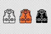 Life Jacket Vector Icon Set, an Object Graphic by Artonix (Thumbnail 3 of 3)