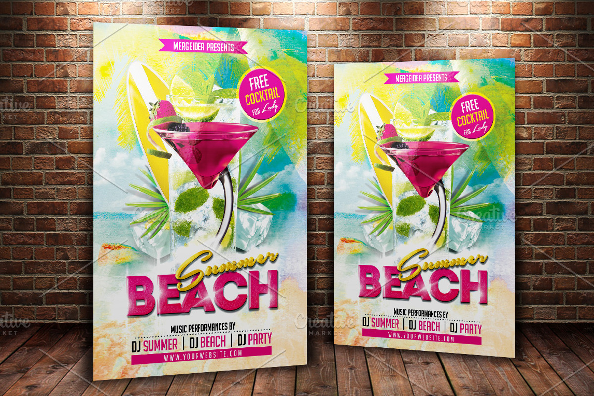 Summer Beach Party Flyer, a Flyer Template by MergeIdea (Photo 3 of 3)
