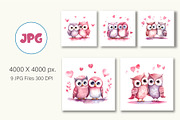 Cute Owls for Valentines Day., an Animal Illustration by KENO Mascots (Thumbnail 5 of 10)
