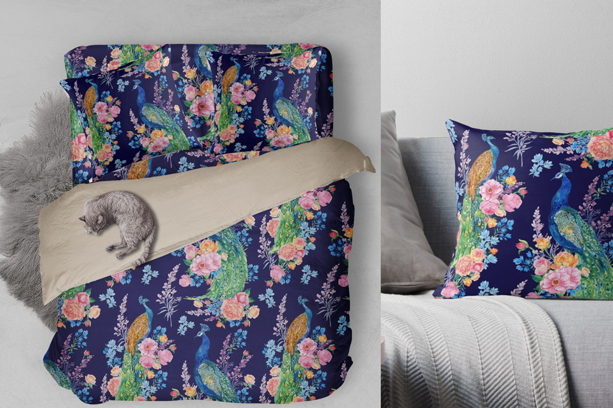 flowers and birds watercolor pattern, a Pattern Graphic by MitrushovaArt (Photo 5 of 7)
