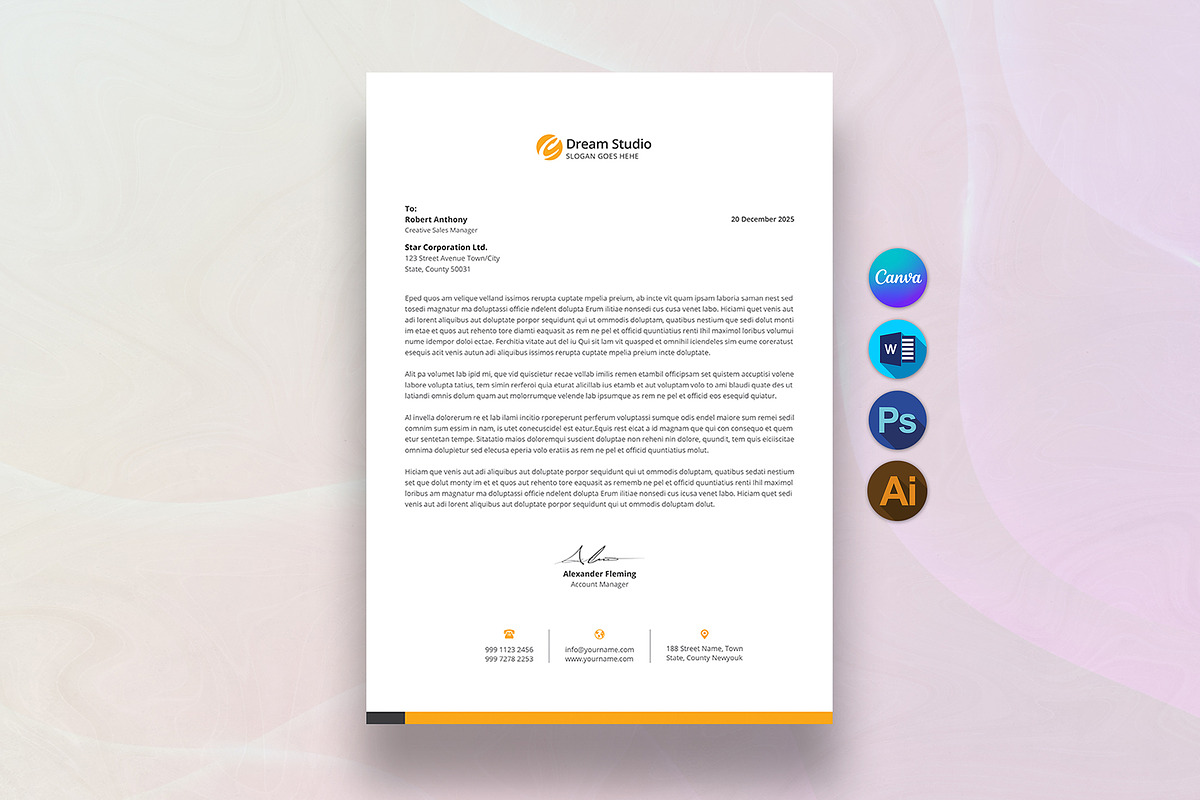 Letterhead, a Stationery Template by DesignDevisers (Photo 1 of 9)