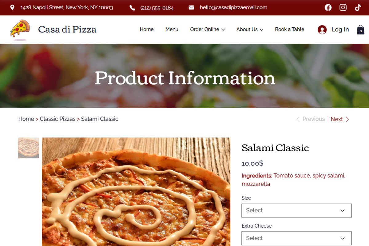 Pizza Order - Wix Studio Website preview 5