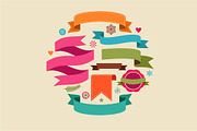 Set of christmas ribbons & banners, an Illustration by Marish (Thumbnail 2 of 3)