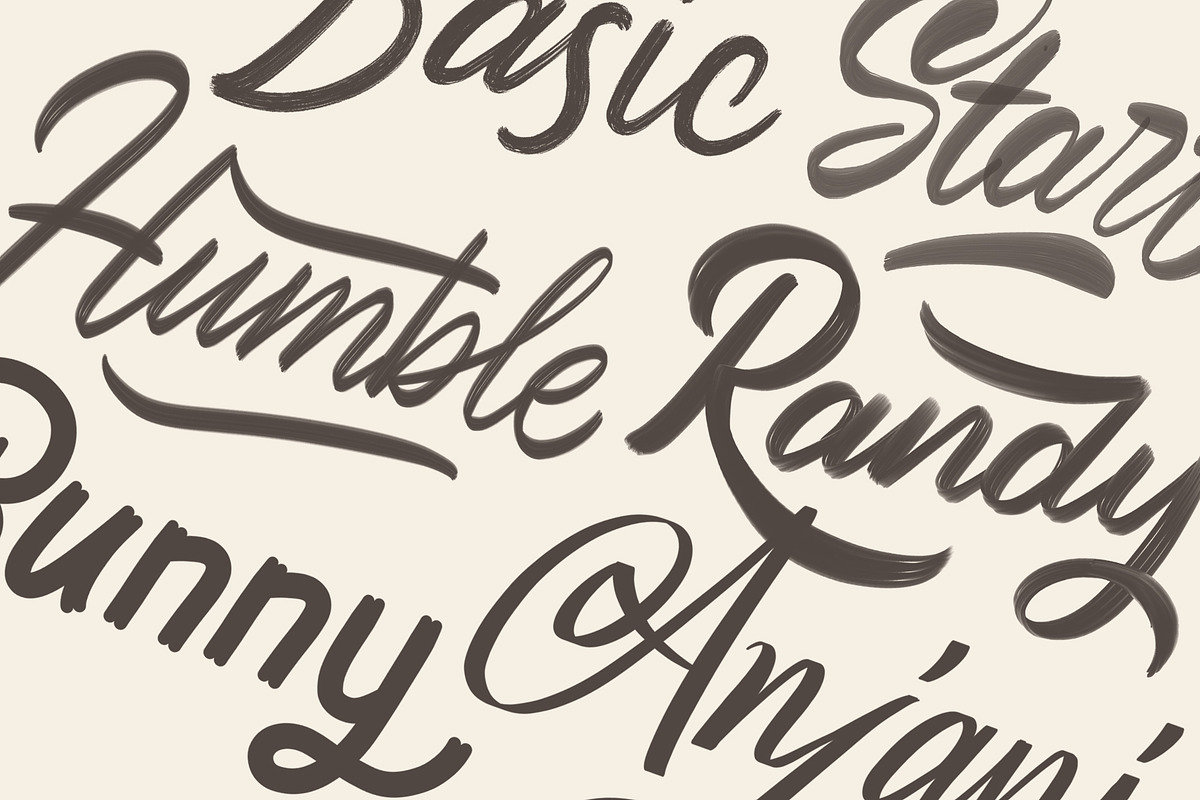 Procreate Lettering Brushes, a Brush Add-On by Nurmiftah (Photo 4 of 6)