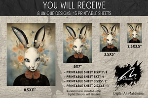 Surreal Rabbit Portrait Papers