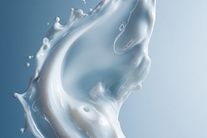 Dynamic milk splash creating an energetic wave pattern, showing, a Photo by Studio ANNA