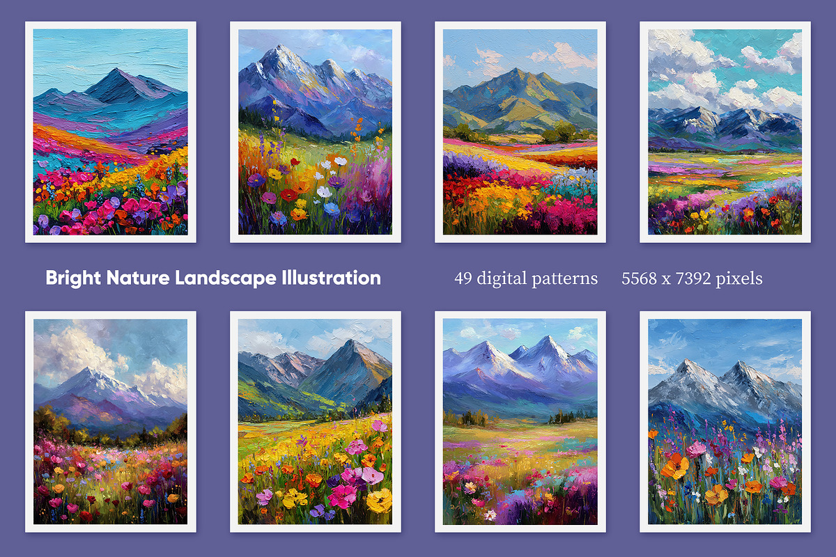 Bright Nature Landscape Illustration, a Decorative Illustration by Housui Patterns (Photo 2 of 12)