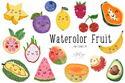Watercolor Fruit with & without Face, a Food Illustration by Ashley Katrina (Thumbnail 1 of 10)