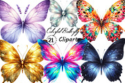 Watercolor Colorful Butterfly Png, an Illustration by Creative Art (Thumbnail 1 of 9)