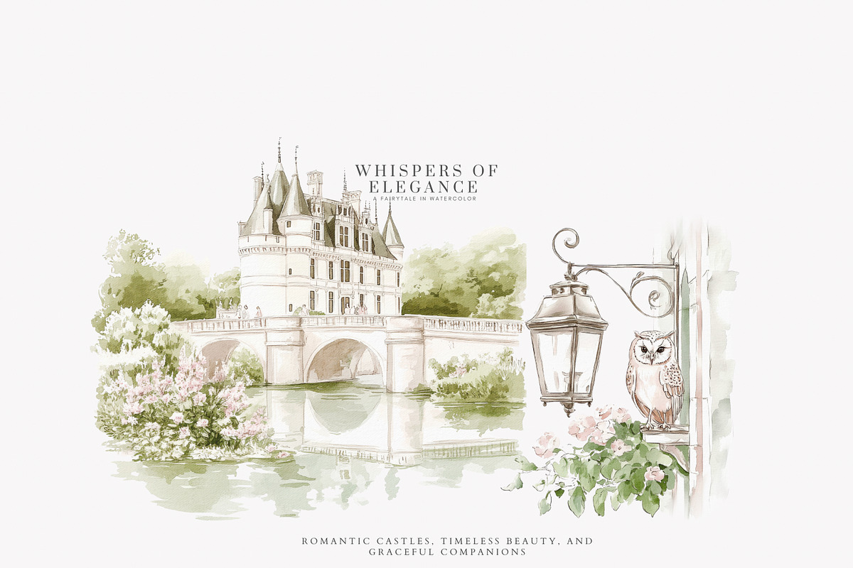 chateau art vintage chateau png, a Decorative Illustration by Patishop Art (Photo 11 of 16)