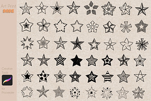 Star Stamps Basic Shape Doodle Art