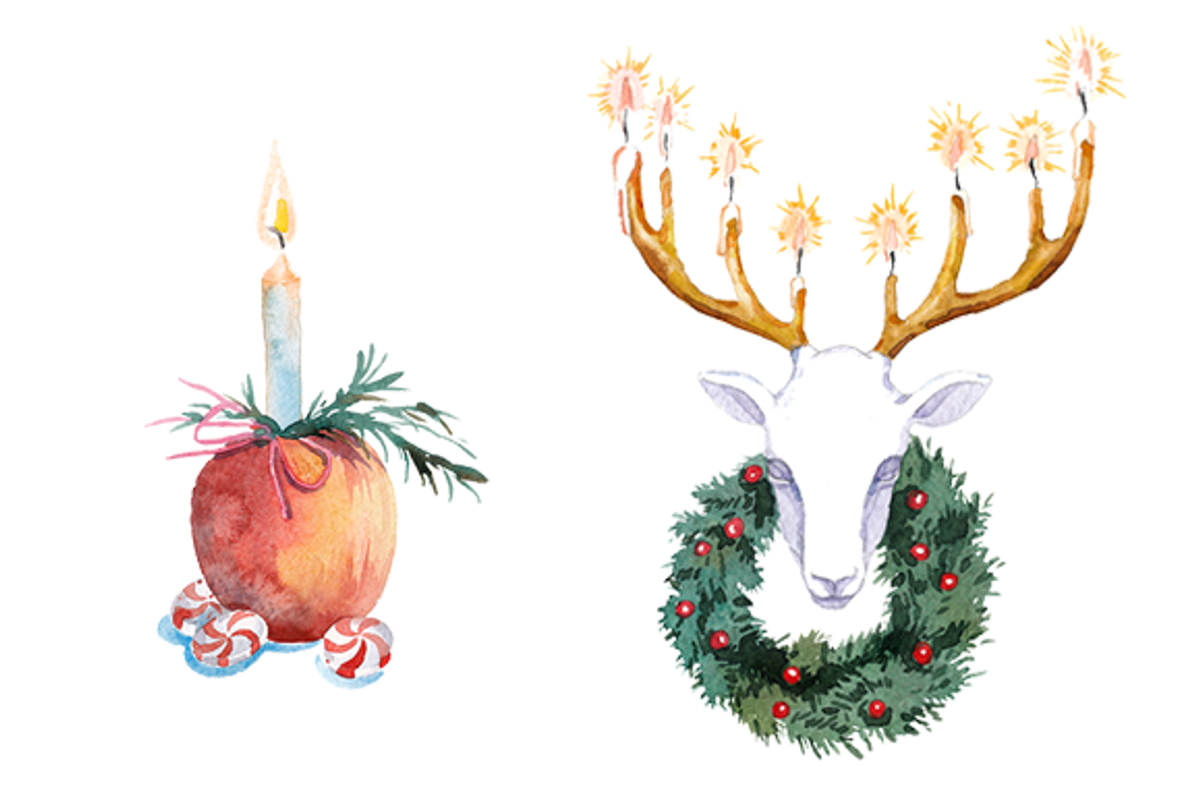 Watercolor Christmas clipart set, a Decorative Illustration by masha gross (Photo 3 of 3)