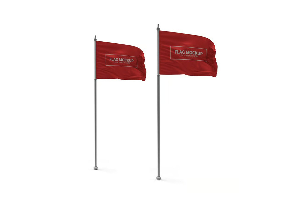 Waving Flag Mockup Template Set, an Advertising Mockup by DesignRushMarket (Photo 8 of 11)