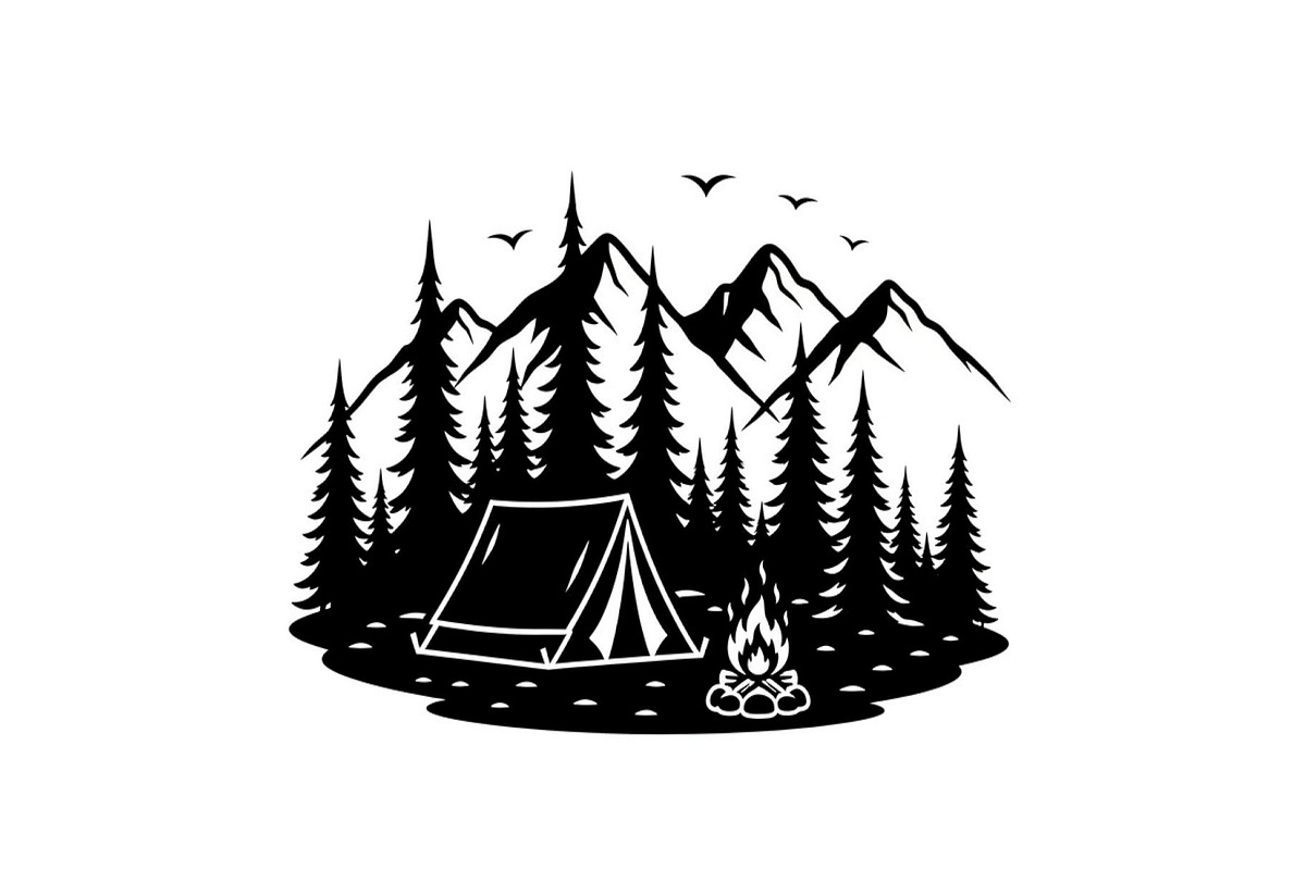 50 Camping Mountain Vector Bundle, an Illustration by jahid234 (Photo 30 of 51)