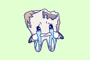 Cute Dirty Tooth Crying Cartoon, a Healthcare Illustration by Catalyst Labs