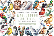 Cute Birds Clipart, an Illustration by CreationArt (Thumbnail 1 of 5)