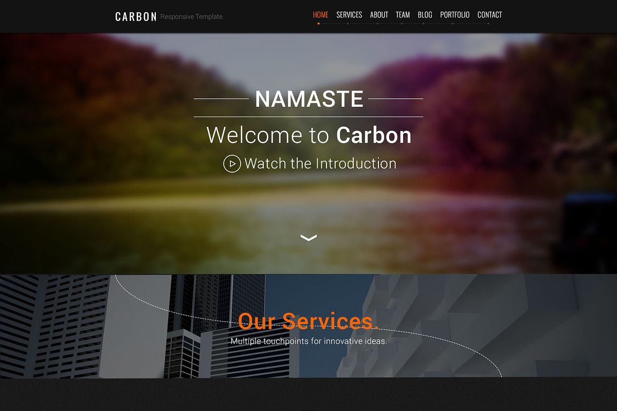 CARBON Single Page PSD Template, a Templates & Theme by hsoft (Photo 2 of 4)