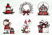 Whimsical Quirky Christmas Clipart, an Illustration by Creative Art (Thumbnail 4 of 13)
