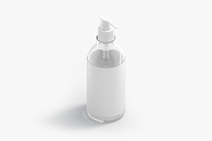 Glass Pump Bottle 3D Model