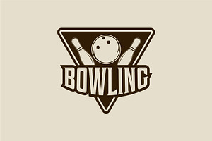 bowling sport emblem logo vintage, a Branding & Logo Template by zyxroun shop