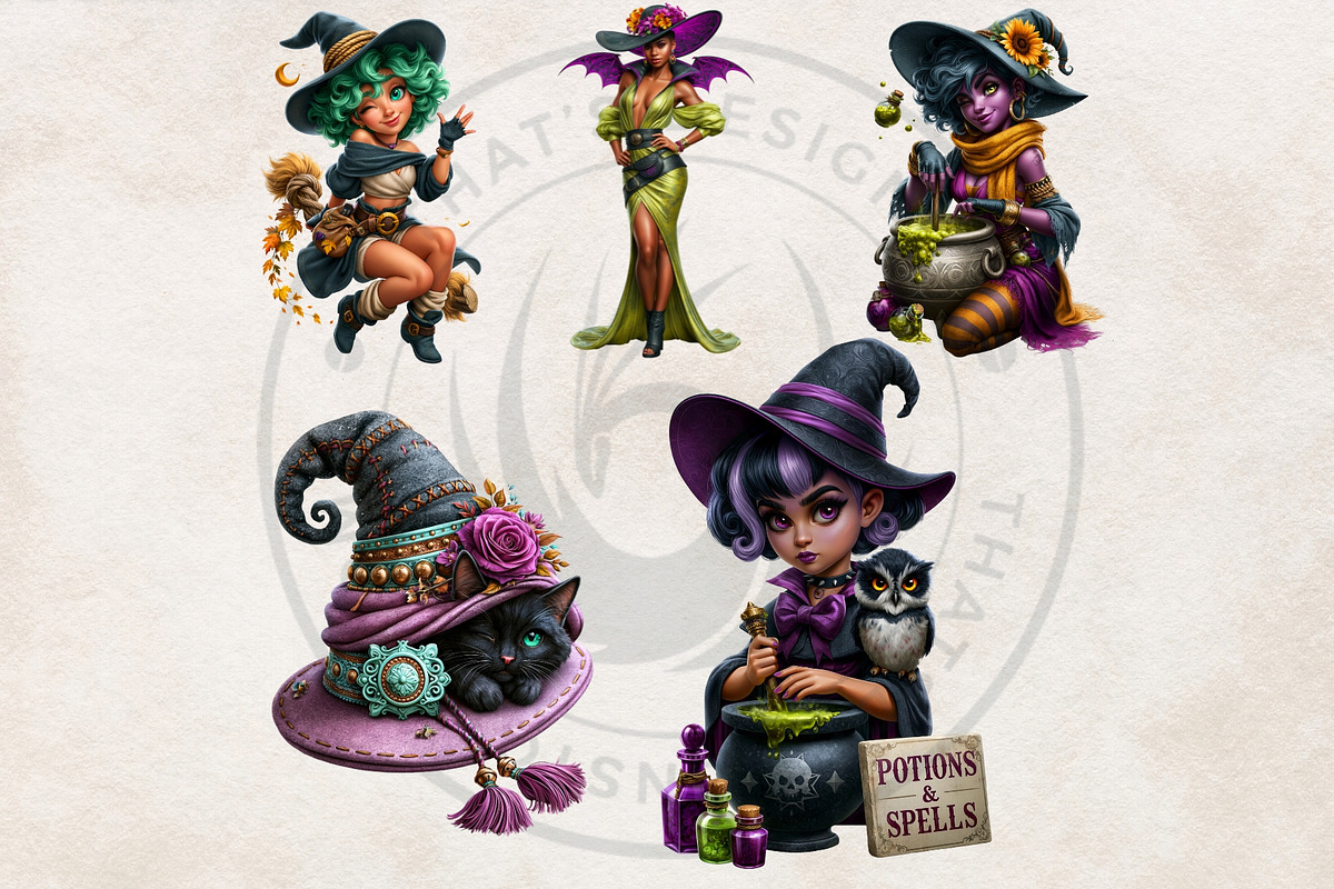 Funny Halloween Clipart PNG Set, a Seasonal Illustration by ThatsDesignArt (Photo 11 of 16)
