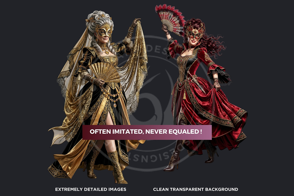 Velvet Mascarade Characters Bundle, a Person Illustration by ThatsDesignArt (Photo 3 of 9)