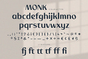 Monk - Display Font, a Script Font by Alpaprana (Thumbnail 9 of 10)